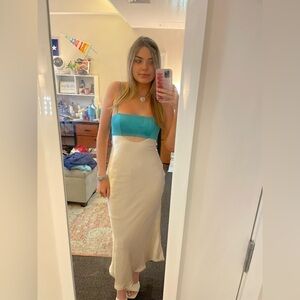 Blue and White Formal Dress